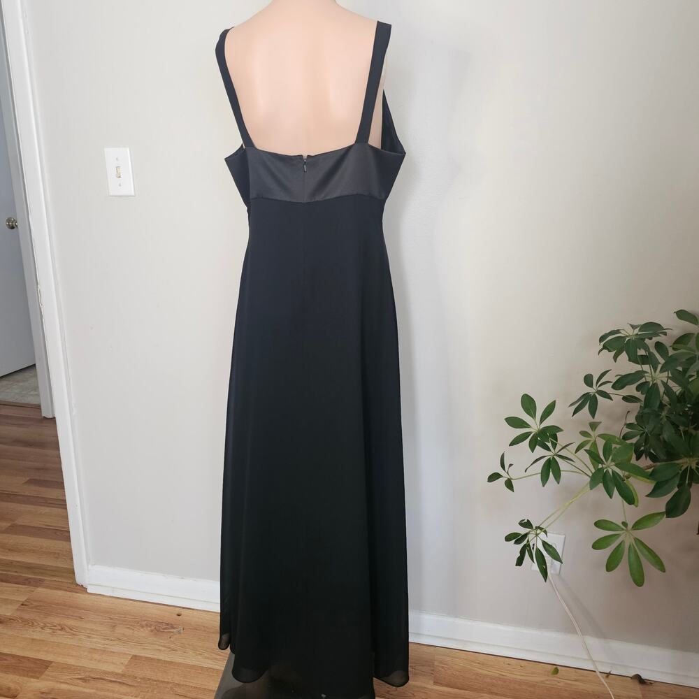 Adrianna Papell Occasions Black Maxi Dress – Elegant Formal Evening Gown Size 10 - Picture 3 of 7